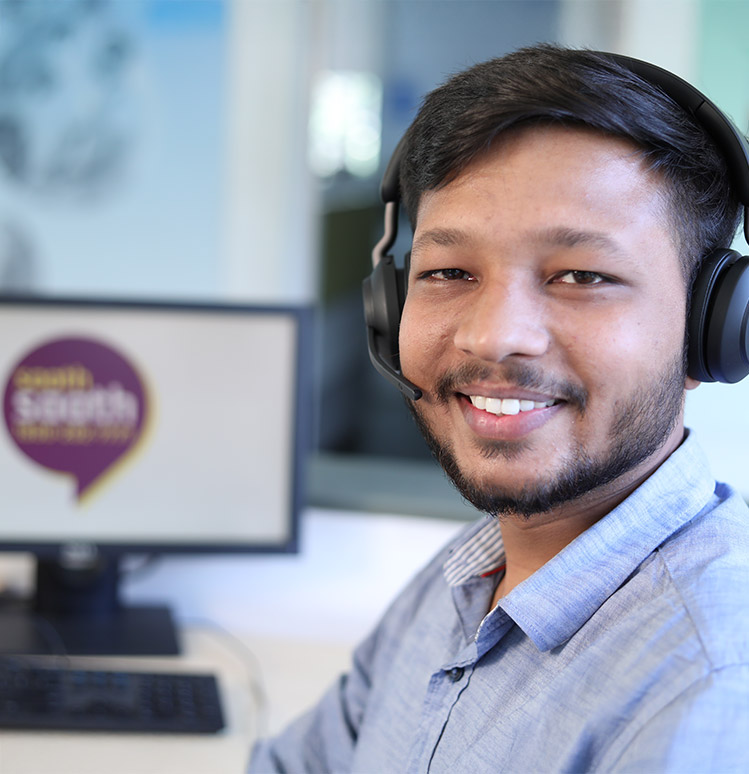 Elderly man connecting on video call